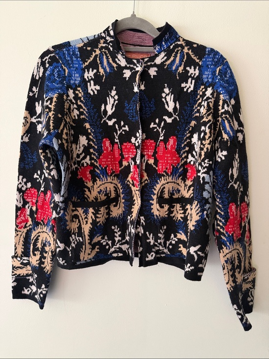 Pilcro Jackets & Blazers - Pilcro Anthropologie Floral Knit Snap-Front Jacket Cardigan